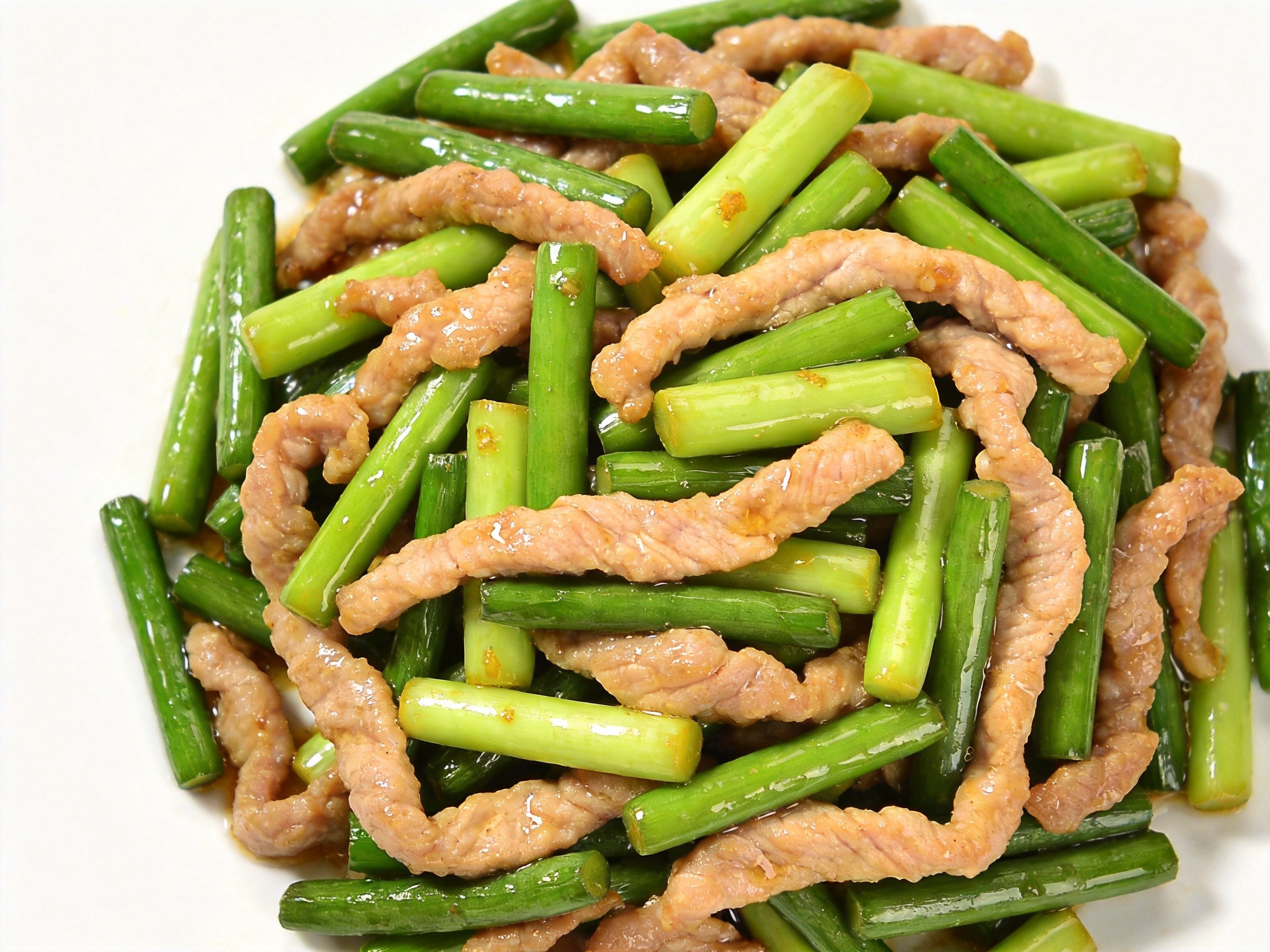 蒜苔炒肉丝